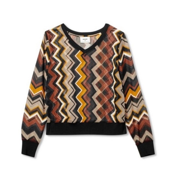 Missoni Target‎ Zig Zag Top Blouse Sheer XL - Picture 2 of 11